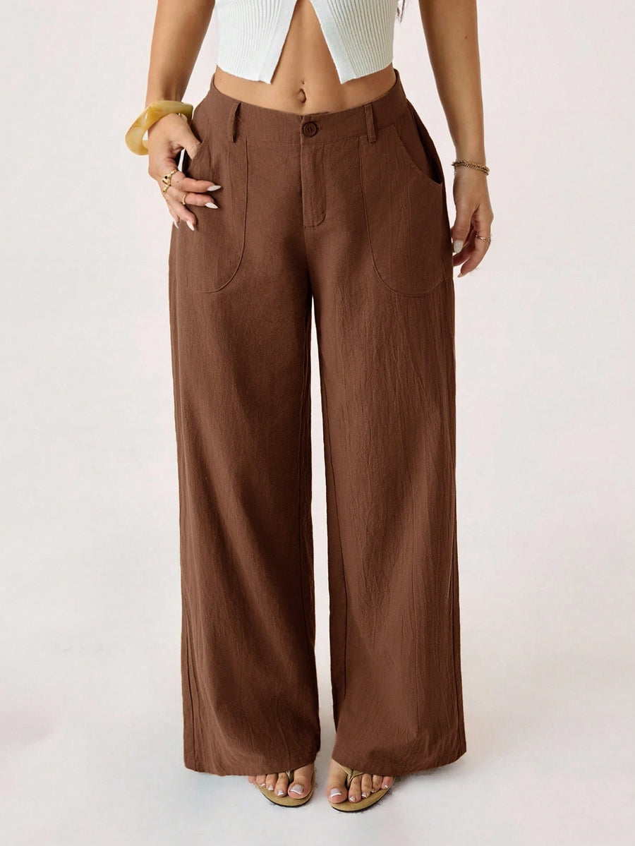 New Womens Cotton-linen Wide-leg Pants for Effortless Style
