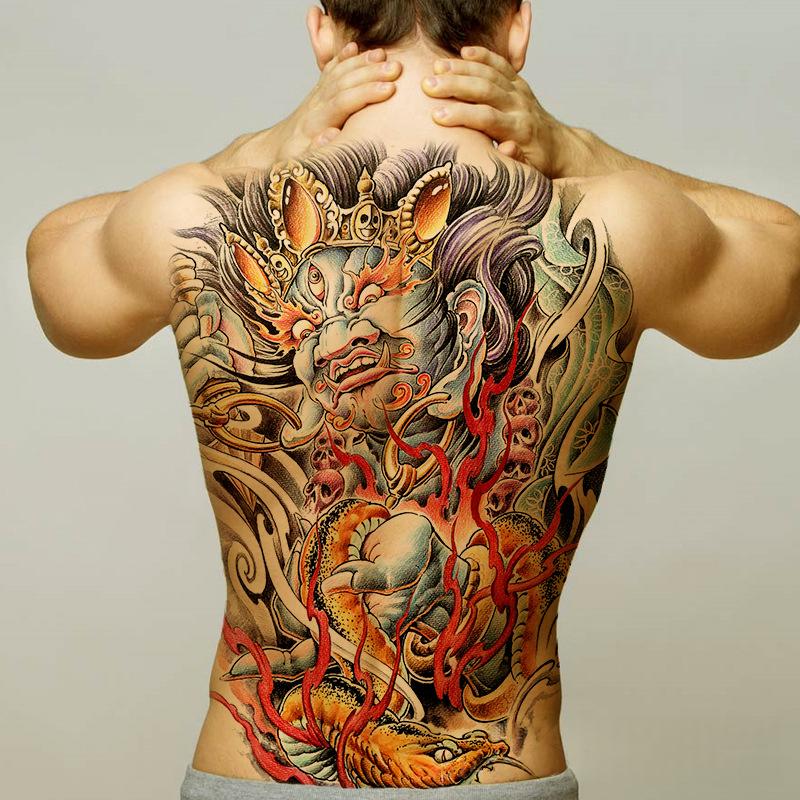 Realistic Full Back Tattoo Stickers - Waterproof Body Art