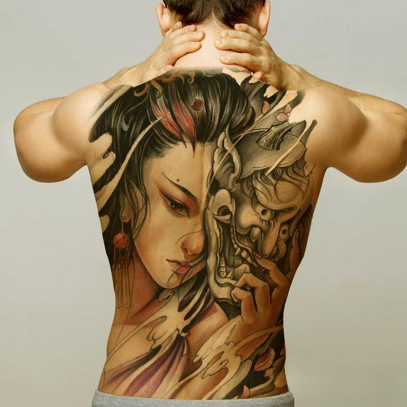 Realistic Full Back Tattoo Stickers - Waterproof Body Art