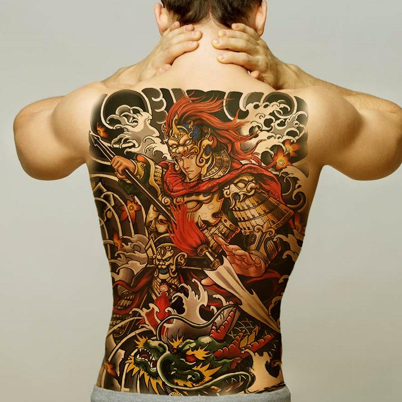 Realistic Full Back Tattoo Stickers - Waterproof Body Art