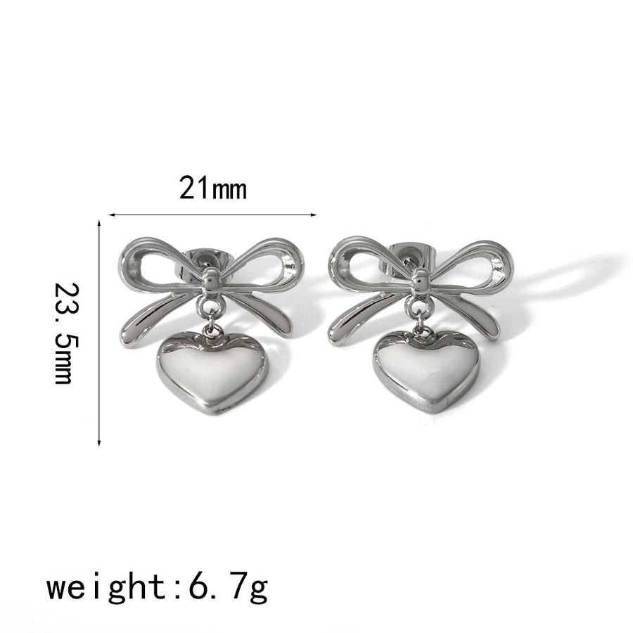 Stylish Heart-Shaped Stainless Steel Earrings for Women
