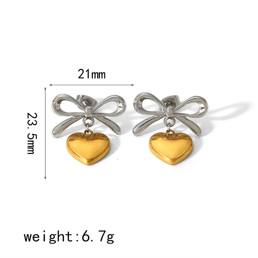 Stylish Heart-Shaped Stainless Steel Earrings for Women
