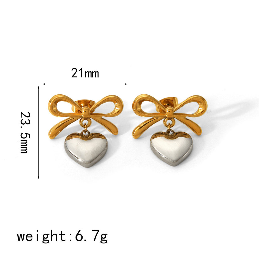 Stylish Heart-Shaped Stainless Steel Earrings for Women