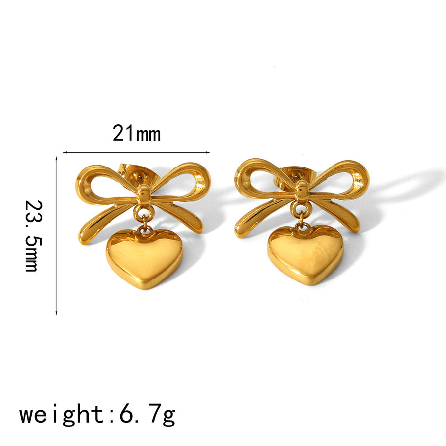 Stylish Heart-Shaped Stainless Steel Earrings for Women