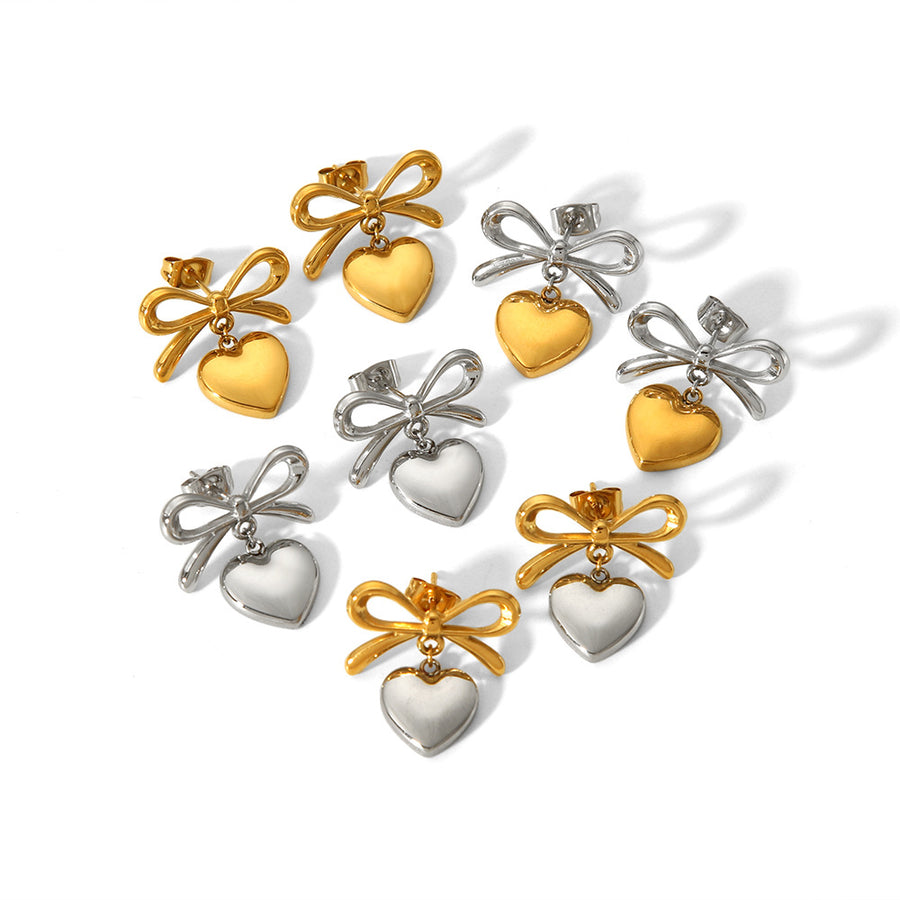 Stylish Heart-Shaped Stainless Steel Earrings for Women