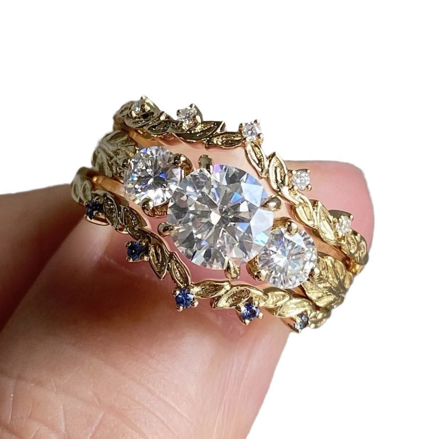 Sweet And Elegant Sky-blue Zircon Bowknot Midi Ring