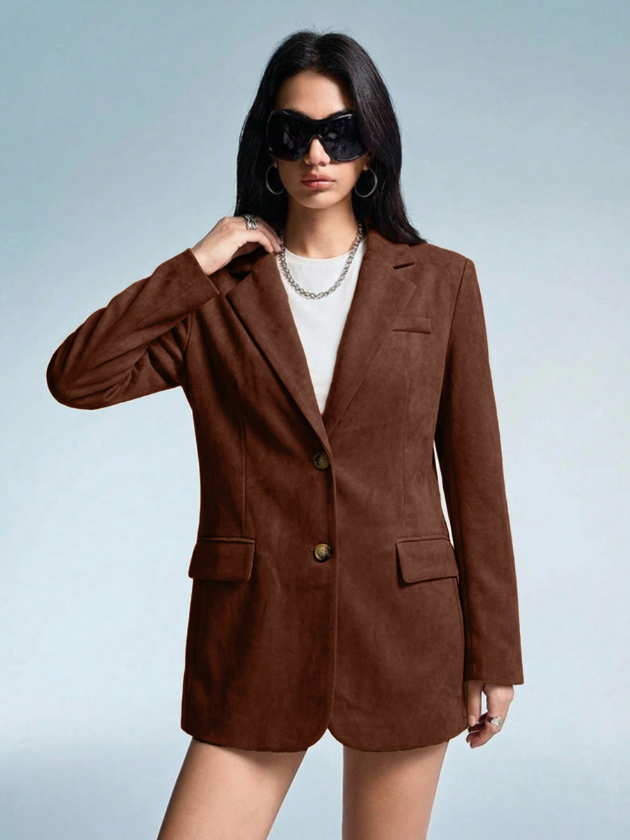 Stylish Versatile Suede-blend Blazer for Every Occasion