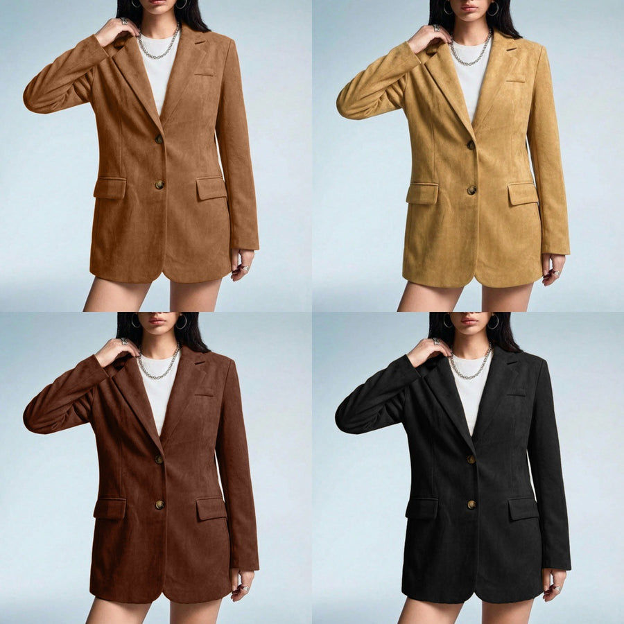 Stylish Versatile Suede-blend Blazer for Every Occasion