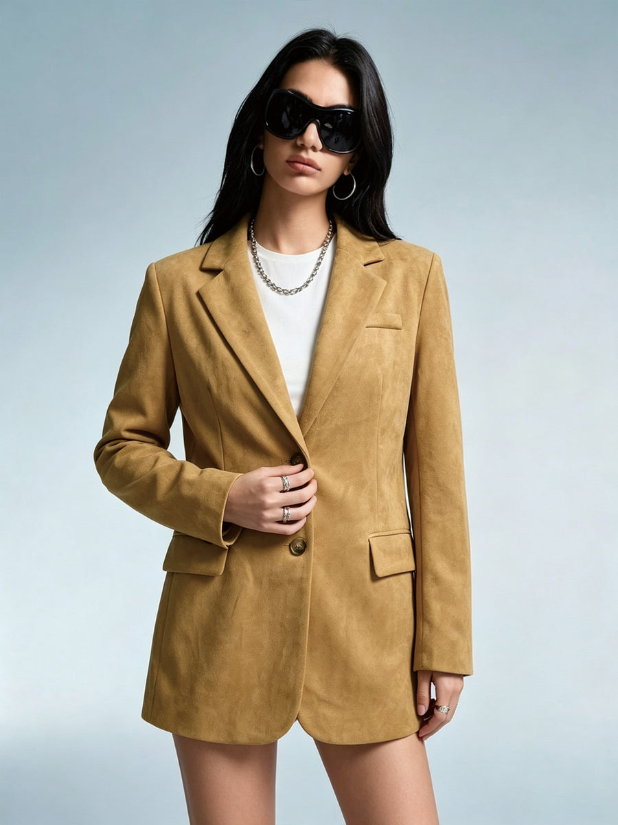 Stylish Versatile Suede-blend Blazer for Every Occasion