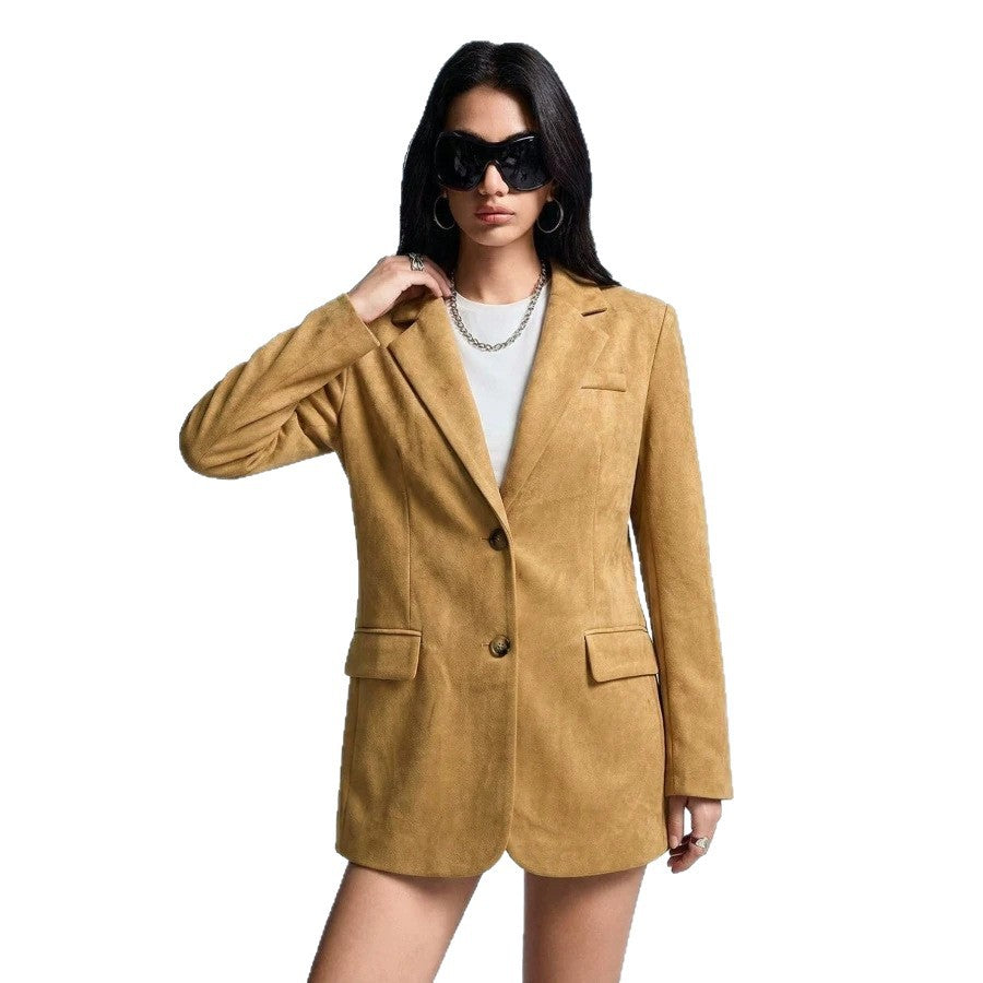 Stylish Versatile Suede-blend Blazer for Every Occasion