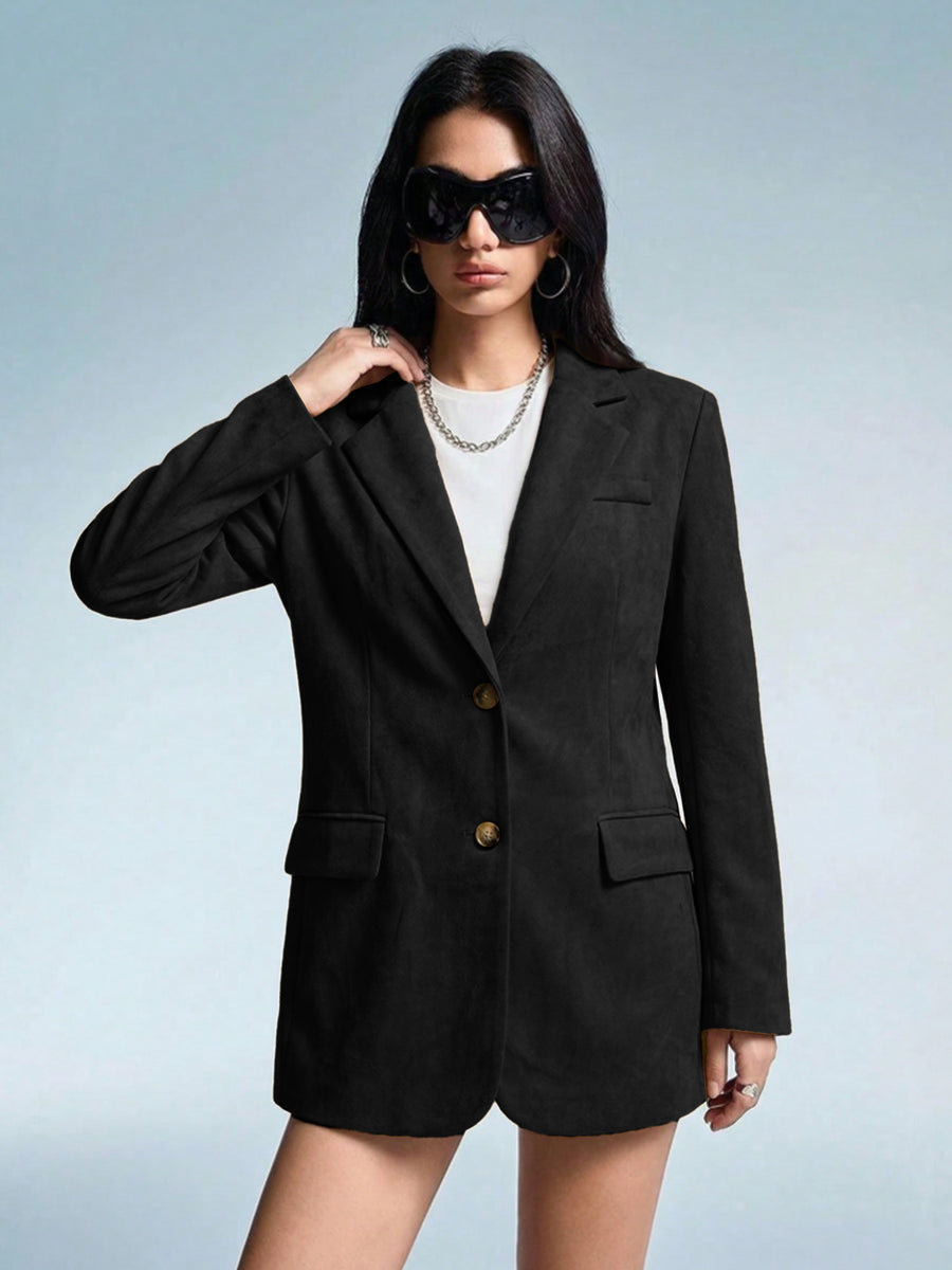 Stylish Versatile Suede-blend Blazer for Every Occasion