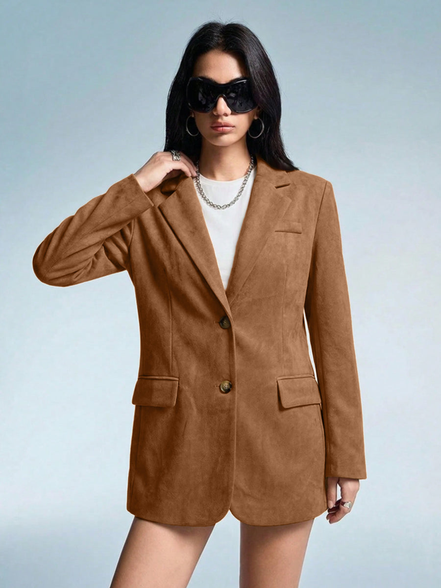 Stylish Versatile Suede-blend Blazer for Every Occasion