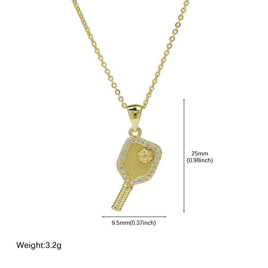 18k Gold Zirconia Sporty Style Small Pendant Necklace