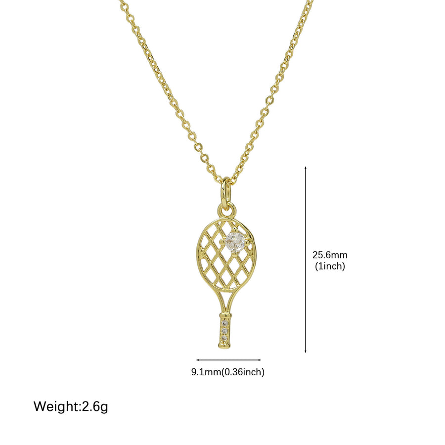 18k Gold Zirconia Sporty Style Small Pendant Necklace