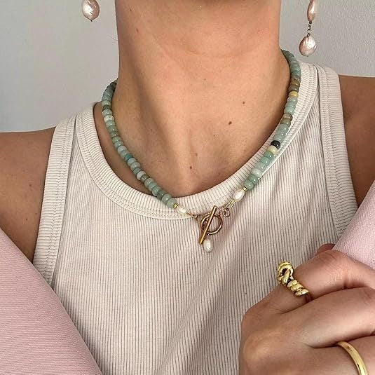 Pearl Abacus-bead Niche Summer Casual Necklace
