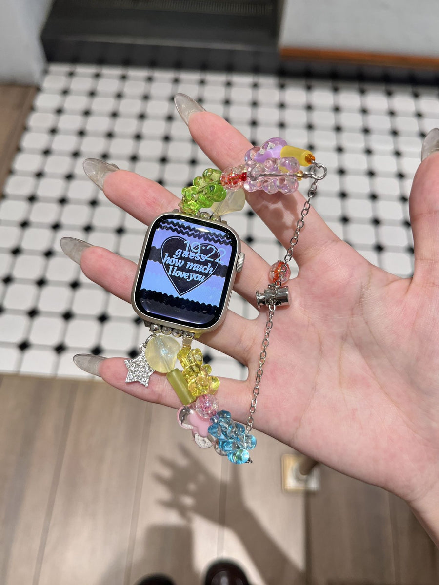 Colorful Gummy Bear Beaded Watch Band for IWatch Series