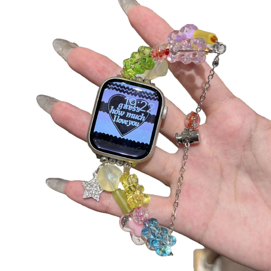 Colorful Gummy Bear Beaded Watch Band for IWatch Series