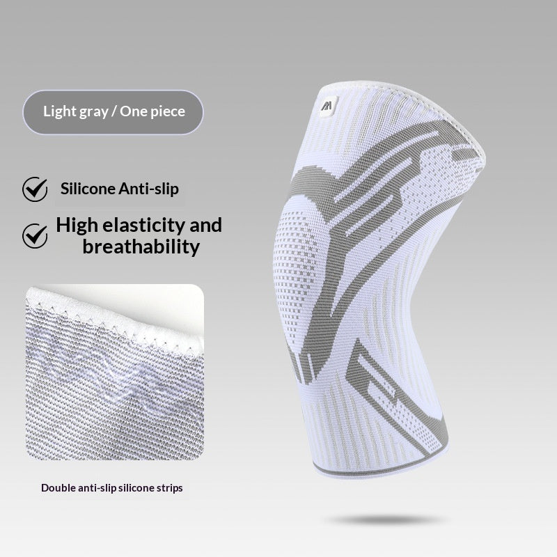 Nylon Four-way Stretch Knitted Sports Silicone Knee Brace