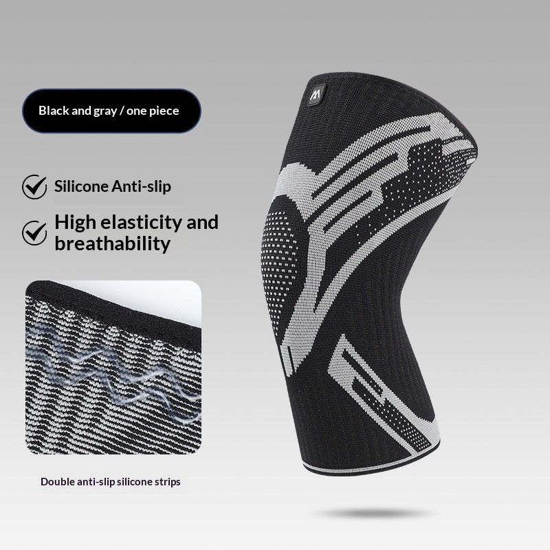 Nylon Four-way Stretch Knitted Sports Silicone Knee Brace