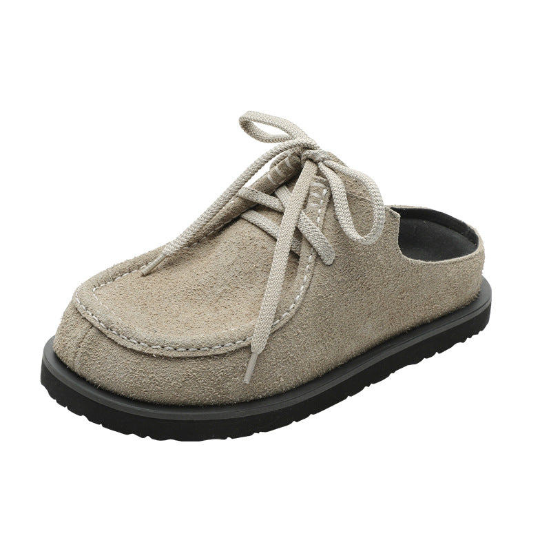 Genuine Leather Long-fur Boccon Slippers for Men