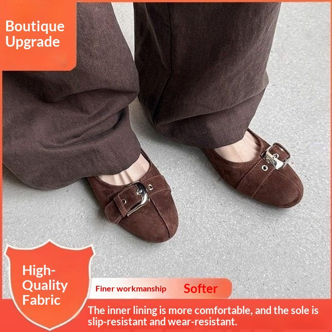 Elegant Round-Toe Low-Cut Office Flats for Women