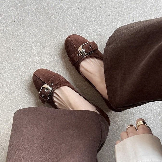 Elegant Round-Toe Low-Cut Office Flats for Women
