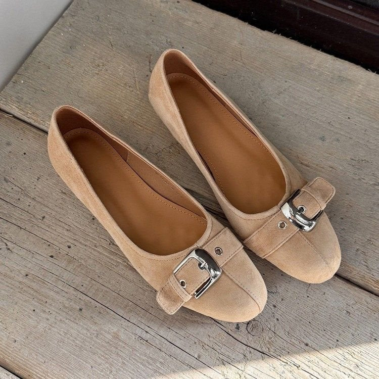 Elegant Round-Toe Low-Cut Office Flats for Women