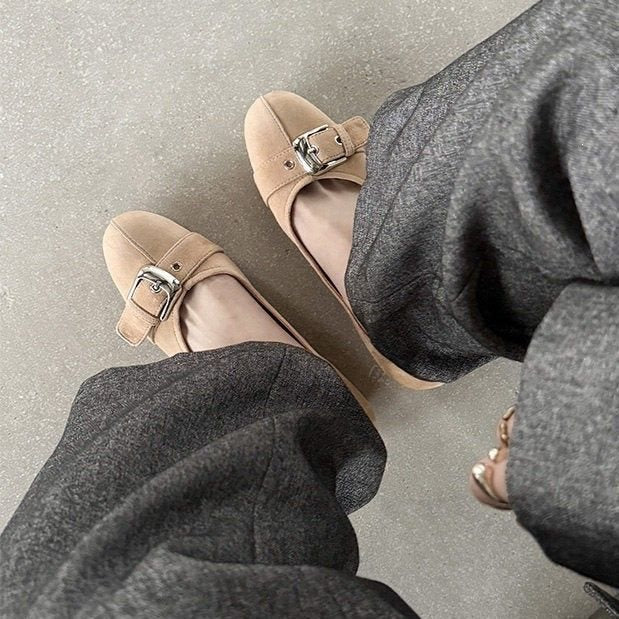 Elegant Round-Toe Low-Cut Office Flats for Women