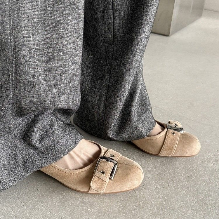 Elegant Round-Toe Low-Cut Office Flats for Women