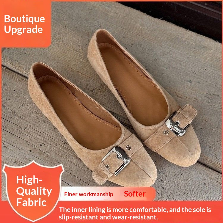 Elegant Round-Toe Low-Cut Office Flats for Women