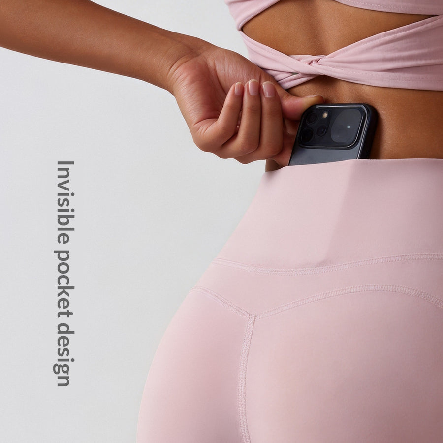Invisible Back Pocket Athletic Shorts for Women | Slim-Fit Capri Pants