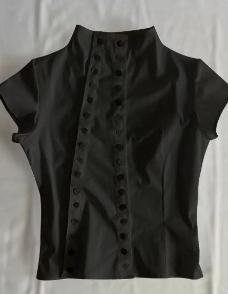 Vintage Slim-fit Waist-cinching Cropped Top for Women