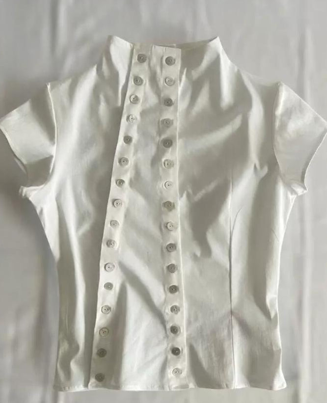 Vintage Slim-fit Waist-cinching Cropped Top for Women
