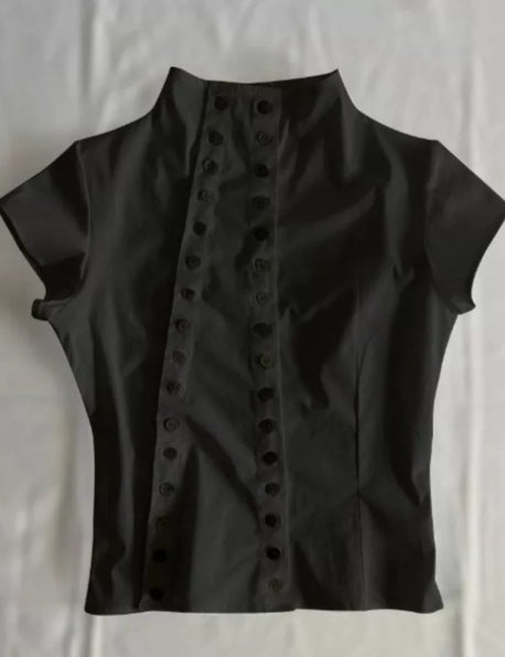 Vintage Slim-fit Waist-cinching Cropped Top for Women