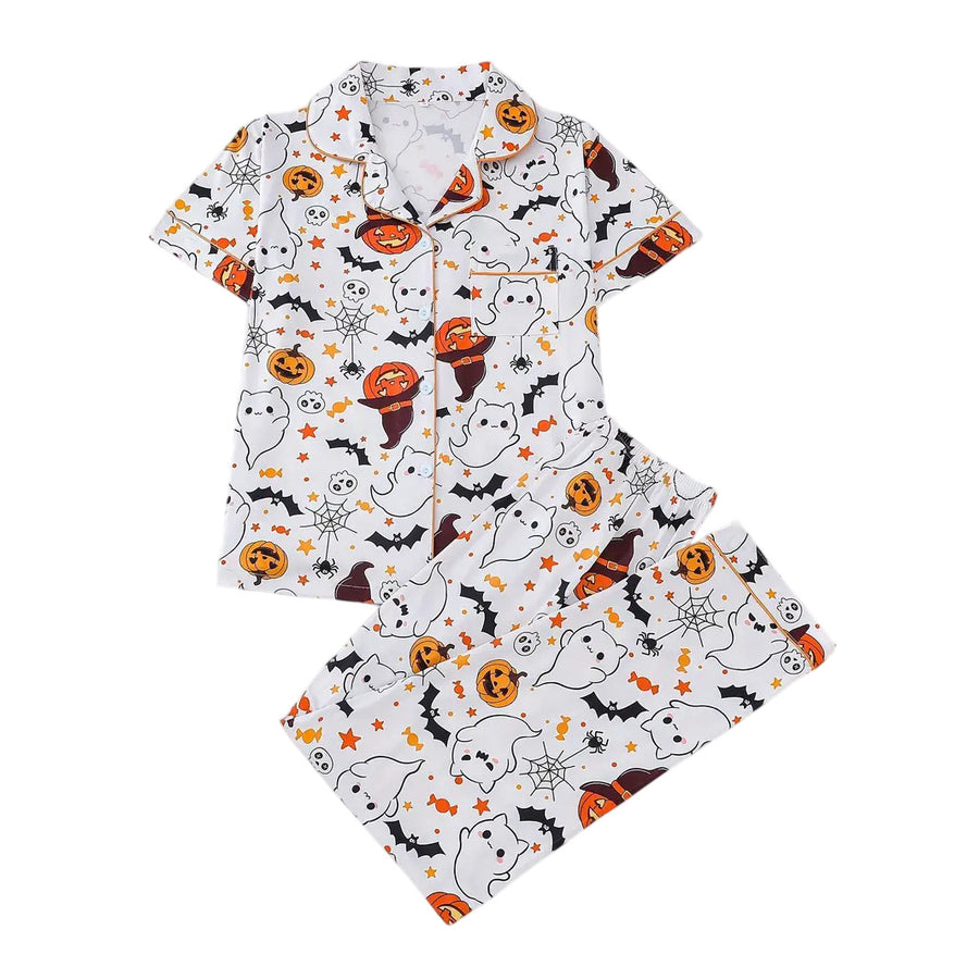 Polka-dot Floral-print Cardigan: Stylish Women's Pajama Set