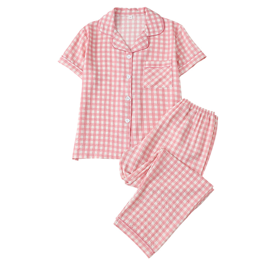 Polka-dot Floral-print Cardigan: Stylish Women's Pajama Set