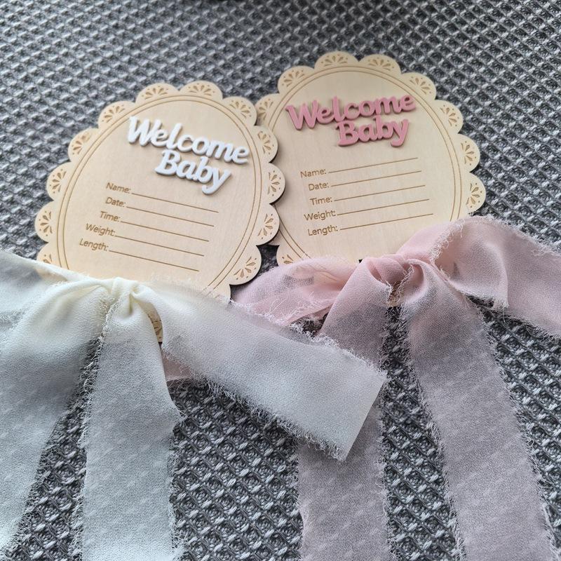 Baby Birth Keepsake Wooden Home Decor Ornament for Nursery