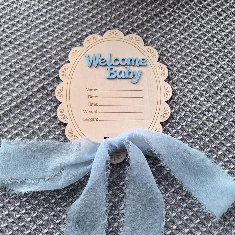 Baby Birth Keepsake Wooden Home Decor Ornament for Nursery