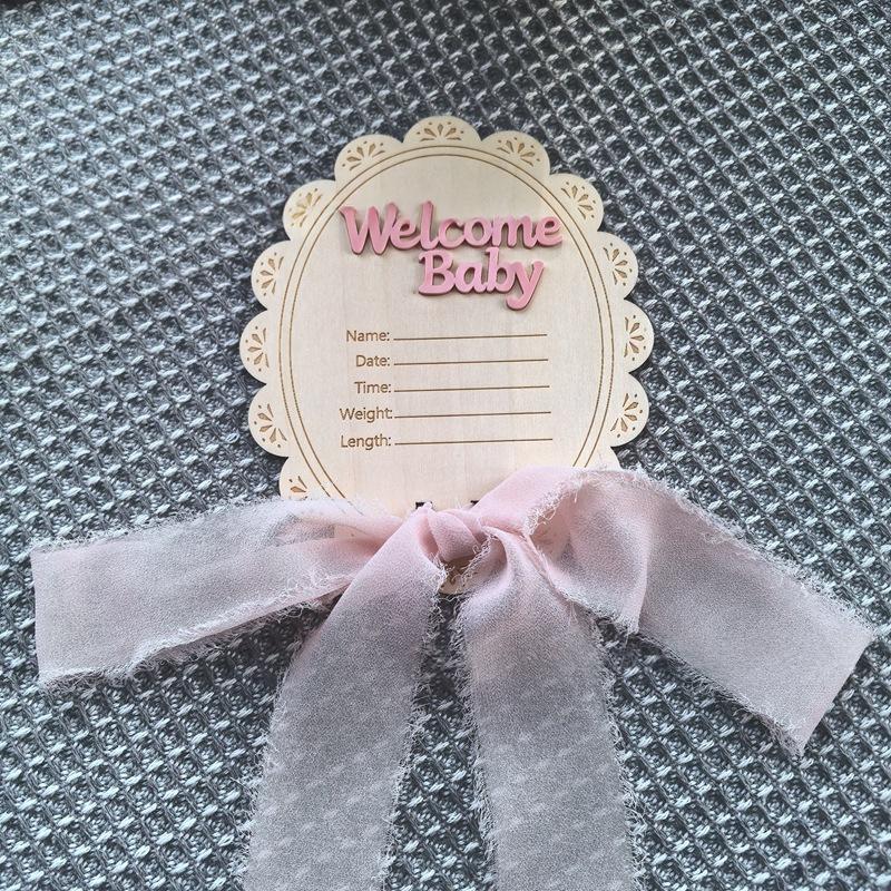 Baby Birth Keepsake Wooden Home Decor Ornament for Nursery