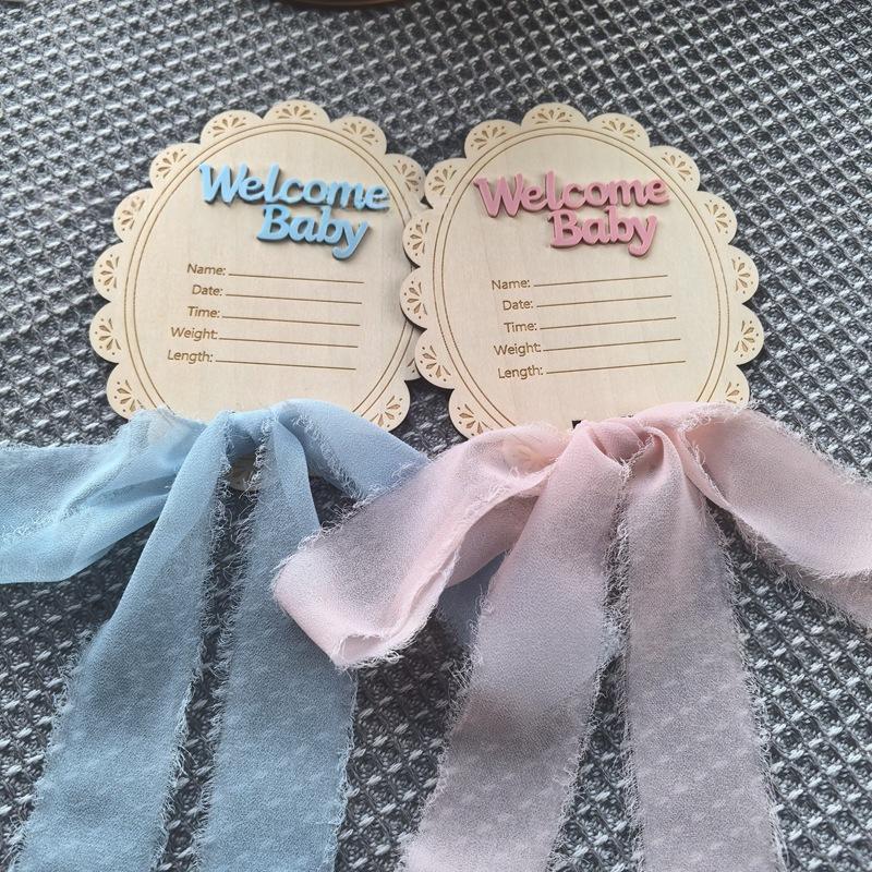 Baby Birth Keepsake Wooden Home Decor Ornament for Nursery
