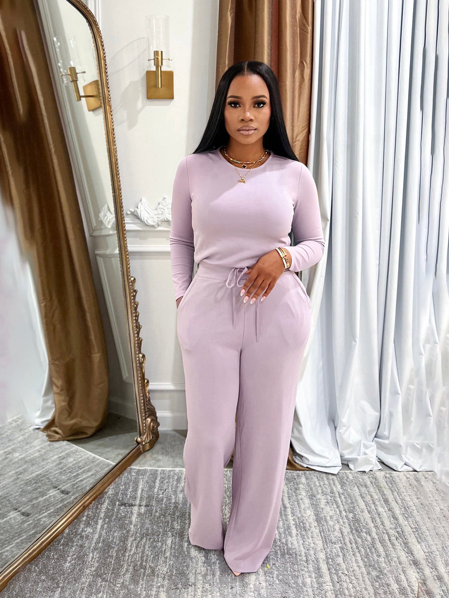 Women's Casual Long-sleeved Top and Pants Set - Trendy Ring Set