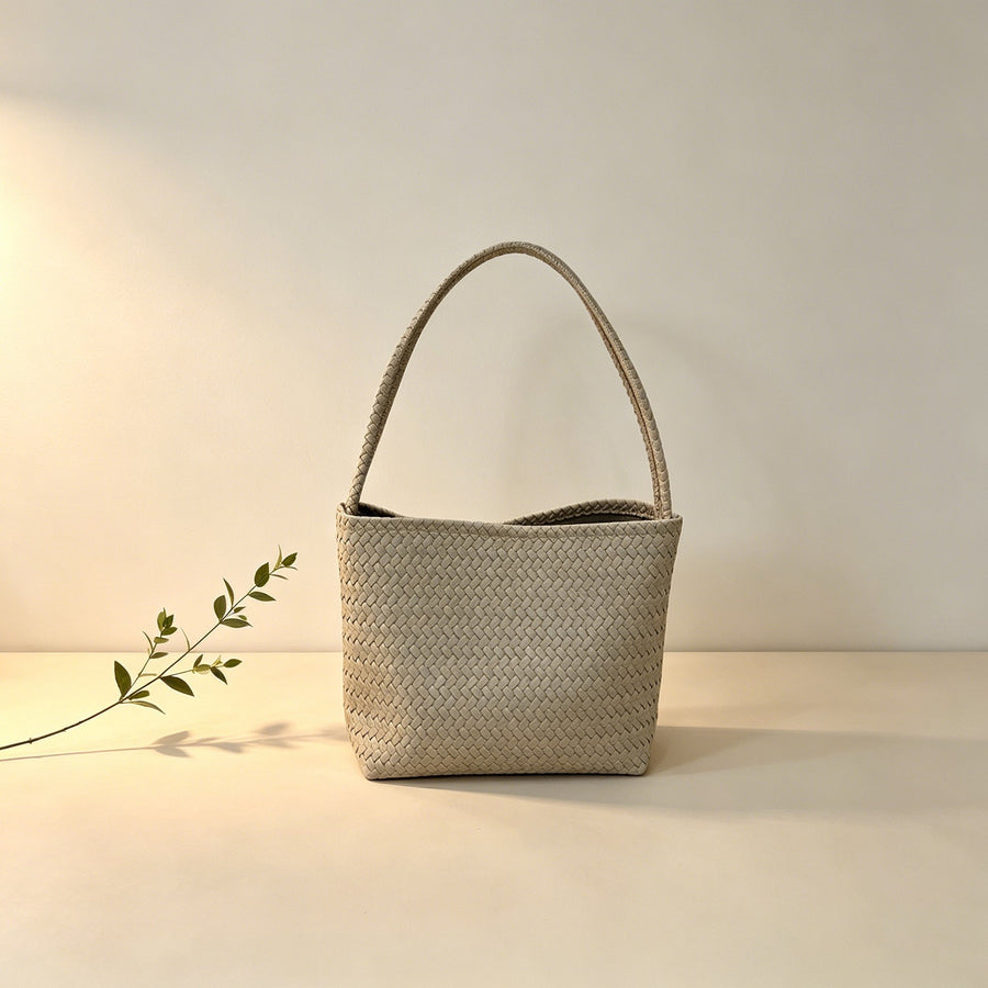 Vintage Woven-pattern Bucket Bag for Women - Luxurious Feel