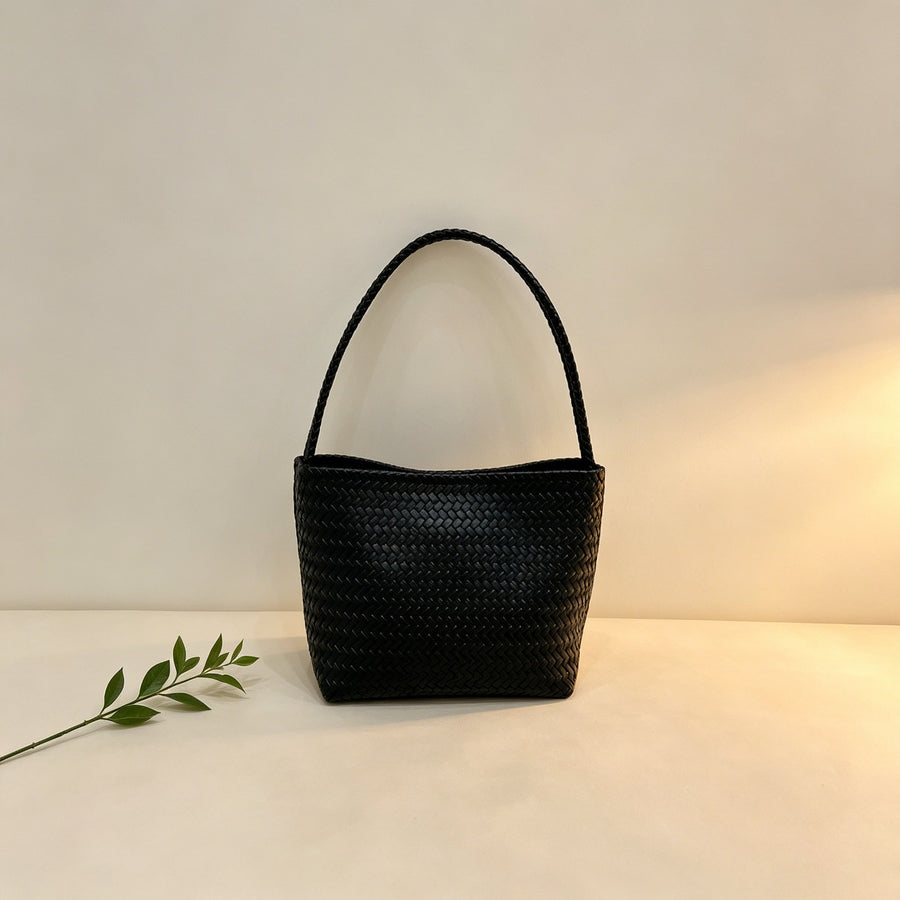 Vintage Woven-pattern Bucket Bag for Women - Luxurious Feel