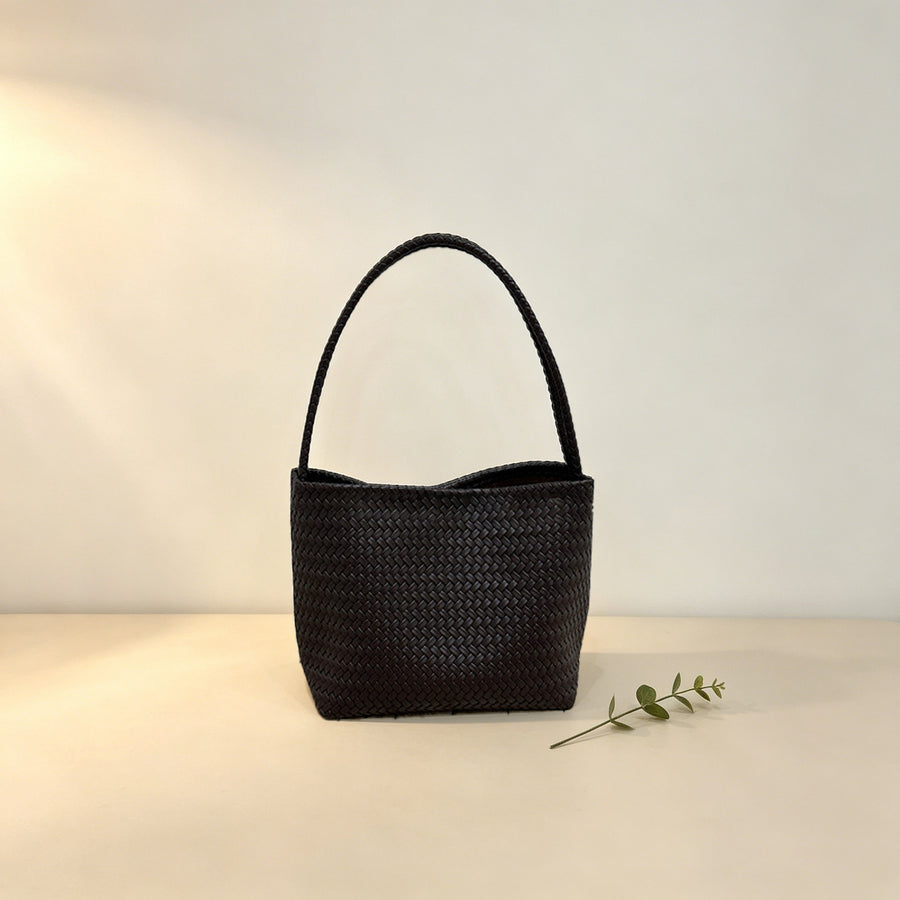 Vintage Woven-pattern Bucket Bag for Women - Luxurious Feel