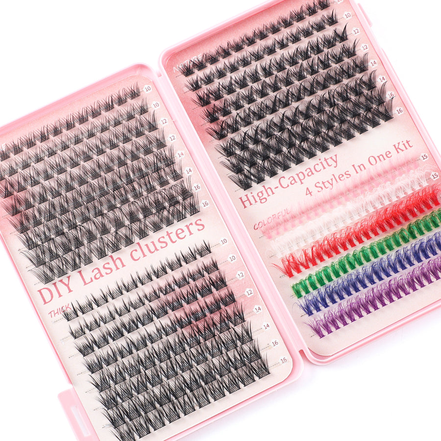 DIY Eyelash Book Single-Cluster Colored False Eyelashes Set