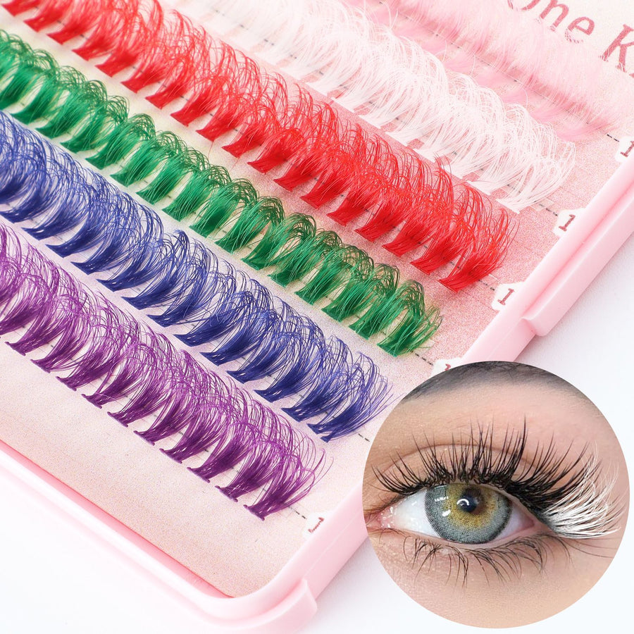 DIY Eyelash Book Single-Cluster Colored False Eyelashes Set