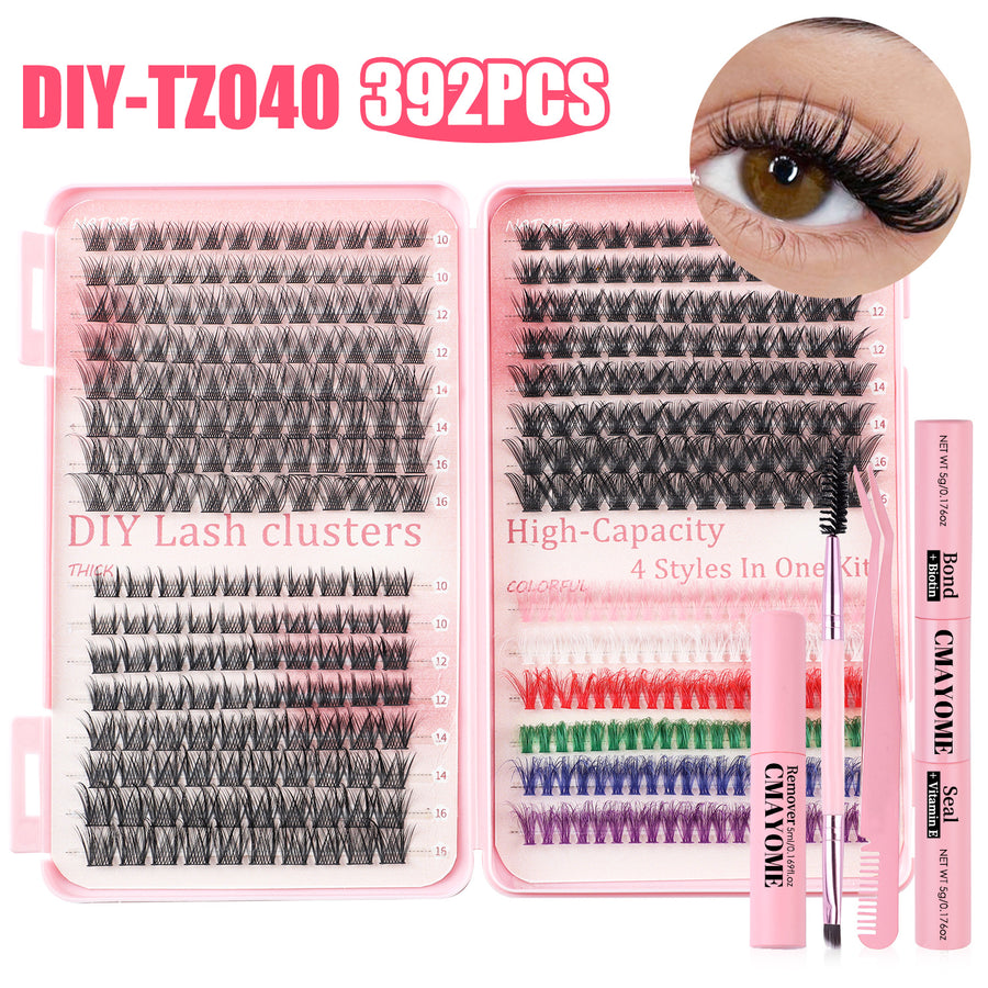 DIY Eyelash Book Single-Cluster Colored False Eyelashes Set