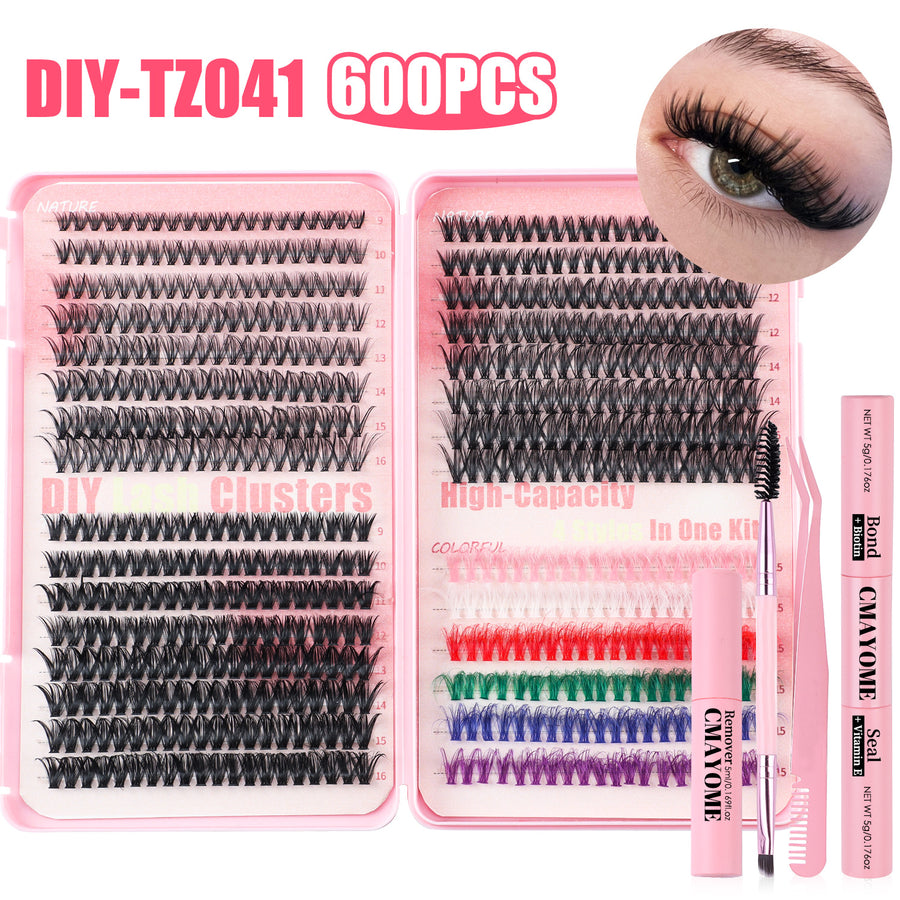 DIY Eyelash Book Single-Cluster Colored False Eyelashes Set