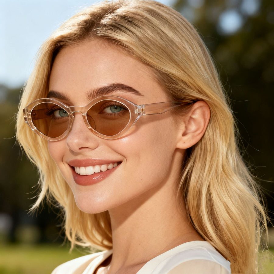 Diamond-Shaped Small-Frame Oversized Sunglasses