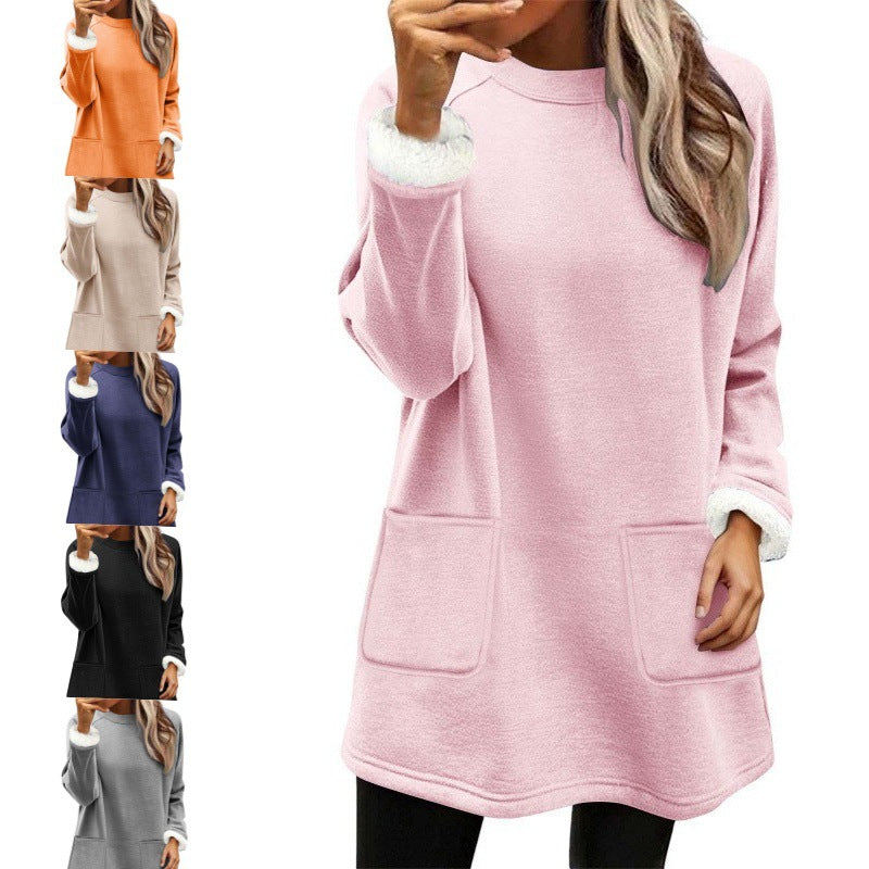 Relaxed-fit Fleece-lined Mid-length Hoodie with Pockets